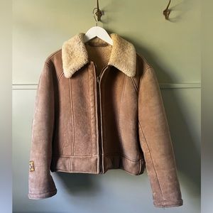 Wild King vintage shearling leather bomber jacket